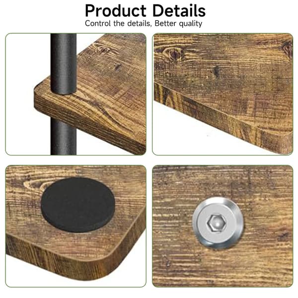 Plantebord, 5-lags design, robust metal- og trækonstruktion,sort