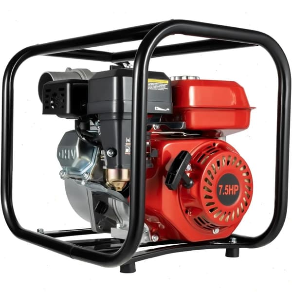 Vattenpump, 7,5HK Bensinmotor, Hög Flödeshastighet,Röd, andra