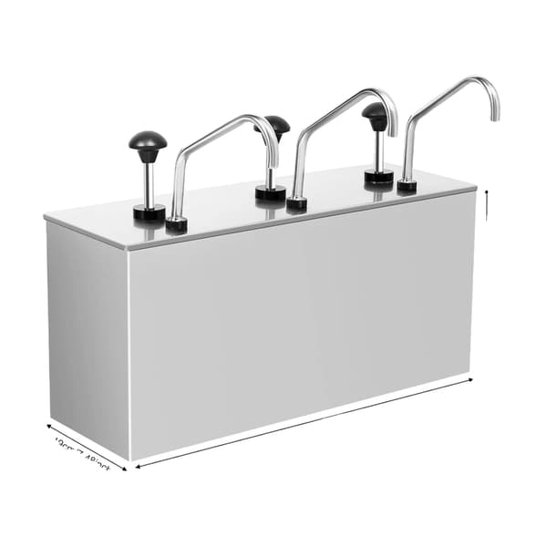 Såsdispenser, Trippelpumpsdesign, Hållbart Rostfritt Stål,Silver