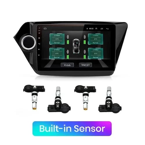 Däcktrycksövervakningssystem, övervakar temperatur, kompatibel med Android DVD,Inbyggd sensor