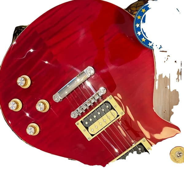 Gitarr, Mahognykropp, Rosenträsgrepp,Röd