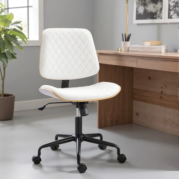Kontorsstol, Ergonomisk Design, Justerbar Höjd,Vit