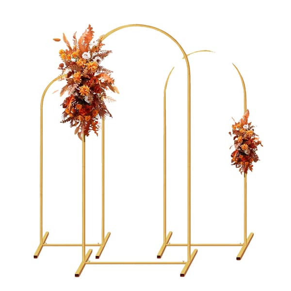 Bröllopsbåge, Hållbar Metalldesign, Verktygsfri Montering,3-delars set, Guld