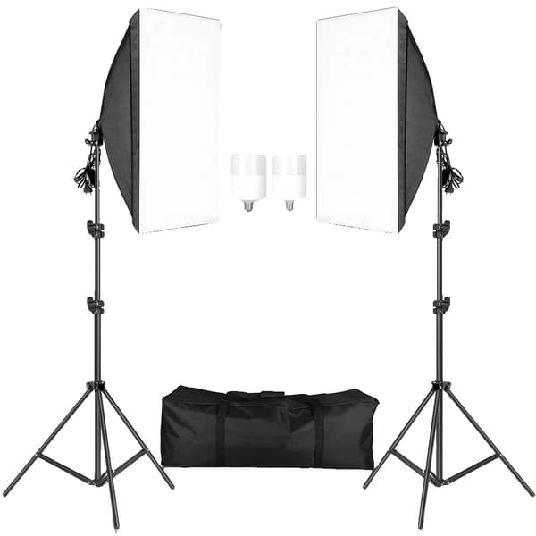 Softbox Belysningskit, E27 Pære Kompatibilitet, Bærbart Design,20W LED pærer