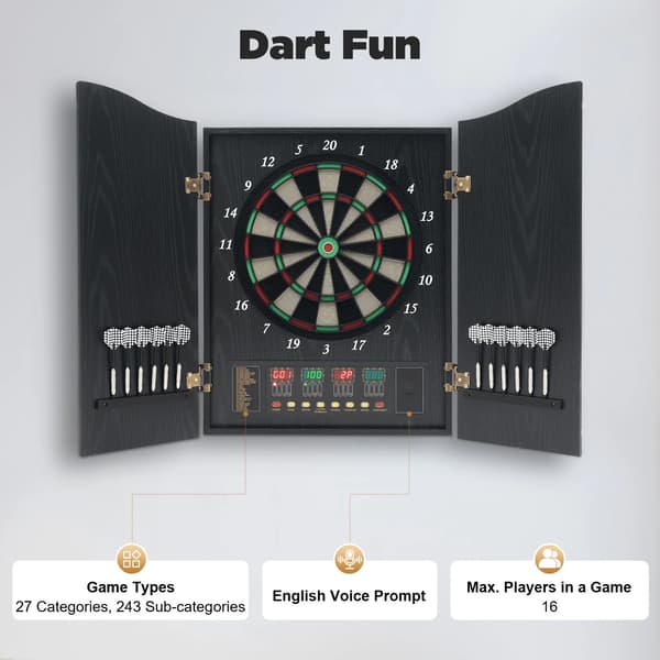 Elektronisk Dartskive, Interaktive Spil, Vægmonteret Design,sort