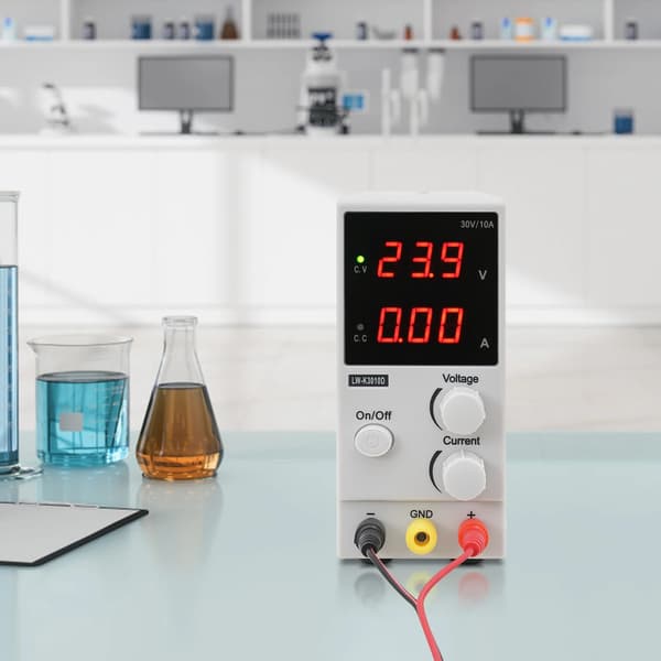 DC-strömförsörjning, justerbart spänningsområde, hög effektivitet, 220 V, grå