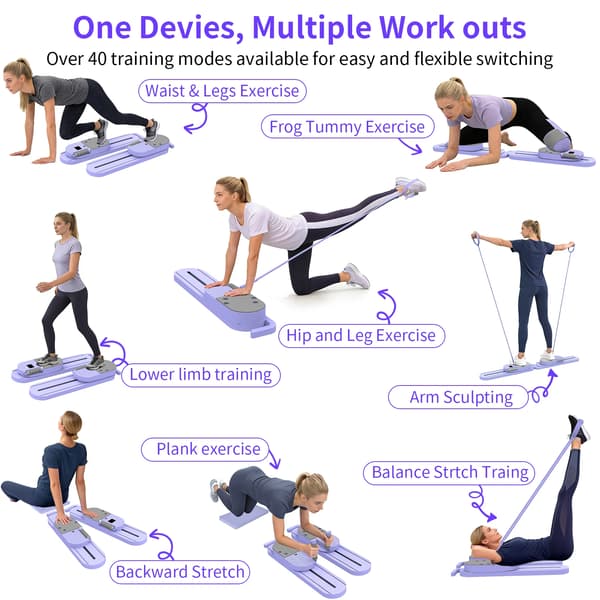 Pilatesbräda, Avtagbar design, Smarta visningsfunktioner,LILA