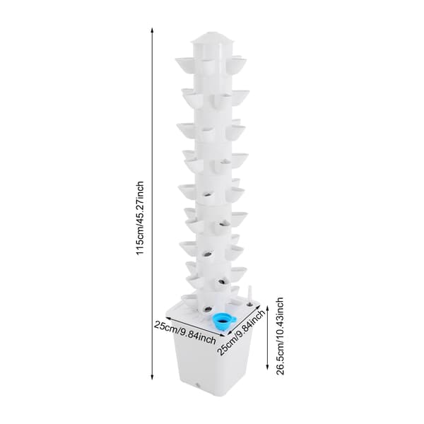 Hydroponiskt växtsystem, 45 planteringsplatser, vertikal design,VIT