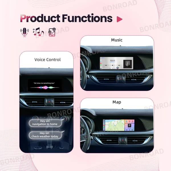 Dekooderi, Android Auto -tuki, Bluetooth-yhteys,Alfa Romeolle