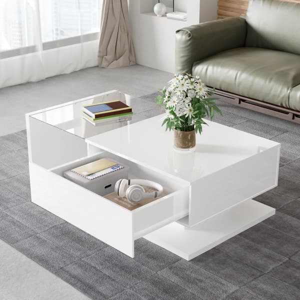 Kaffebord, Modern Stil, Förvaringslåda,Vit
