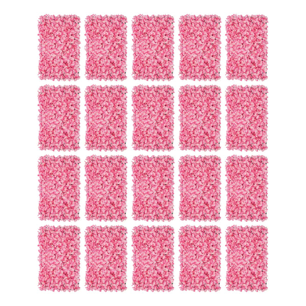 Konstgjorda Blomväggspaneler, Elegant Design, Hållbart Material,Rosa