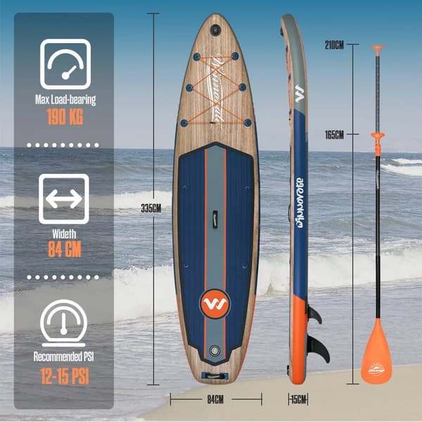 Oppustelig Paddle Board, Ultra-let, Skridsikker Overflade,Blå