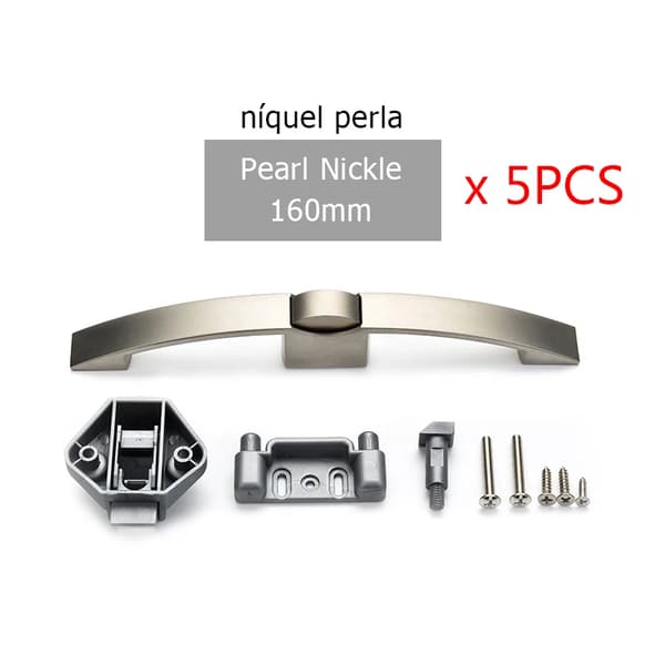 Skabslås, Push Lock Design, Alsidig Anvendelse,Perle Nikkel 160mm