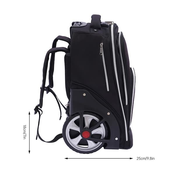 Trolley Rygsæk, Multifunktionelt Design, Holdbare Hjul,sort