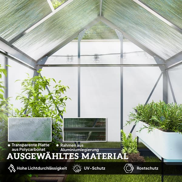 Växthus, Aluminiumkonstruktion, Takfönsterdesign, VIT