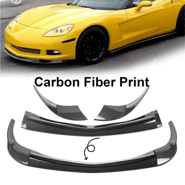 Bumper Lip, Krockskydd, Designad för Corvette C6 Basmodeller,Kolfibertryck