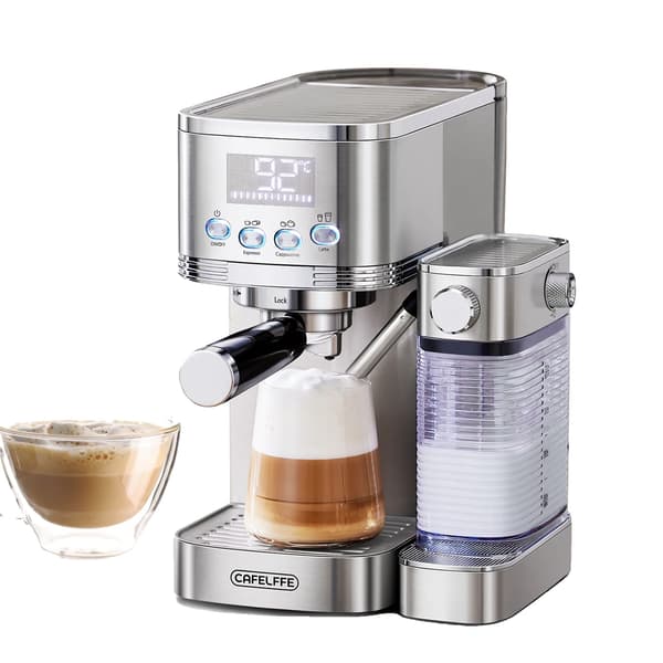 Espressomaskin, One-Touch-kontroll, Dubbelt värmesystem, Silver, EU