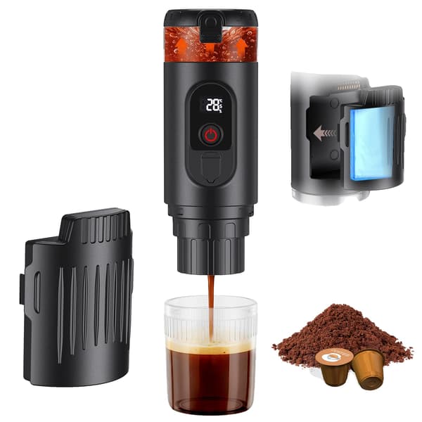 Espresso Kaffemaskine, Bærbar Design, 20 BAR Tryksystem,sort