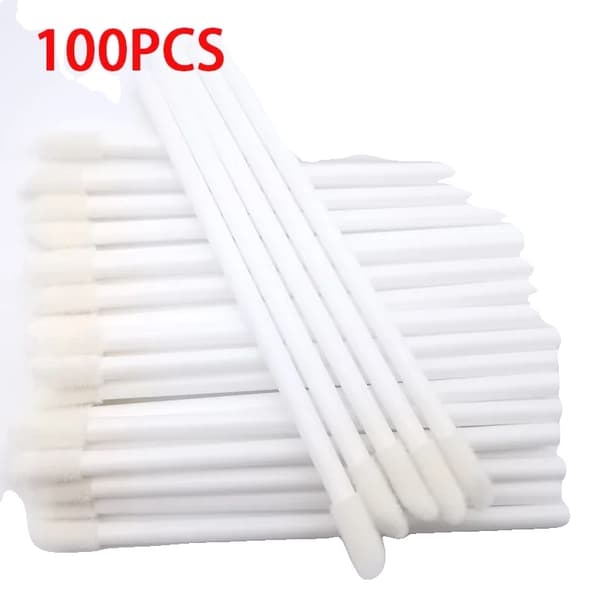 Makeupborste, 100 stycken, svampmaterial,A0026-100PCS vit