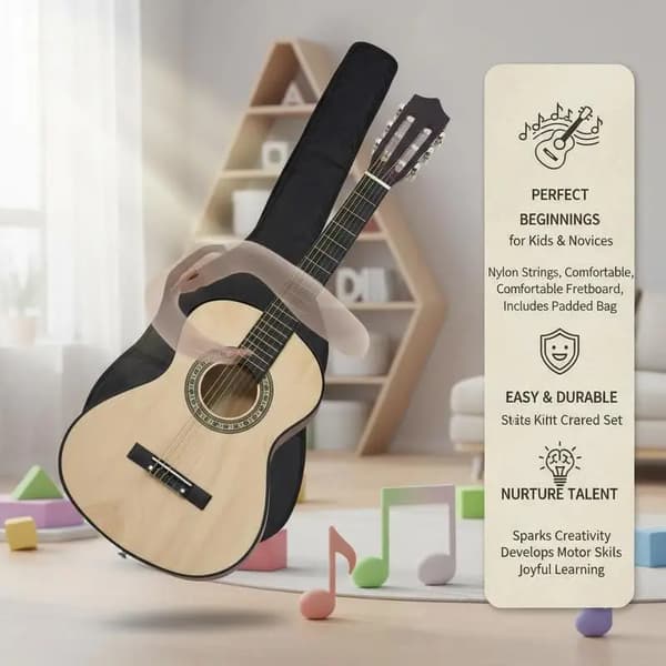 Gitarr, Akustisk Design, Ideal för Nybörjare,Ljusbrun