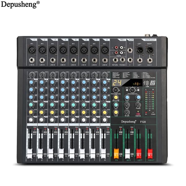 Lydmixer, 24 Kanaler, Indbyggede Effekter,FG8