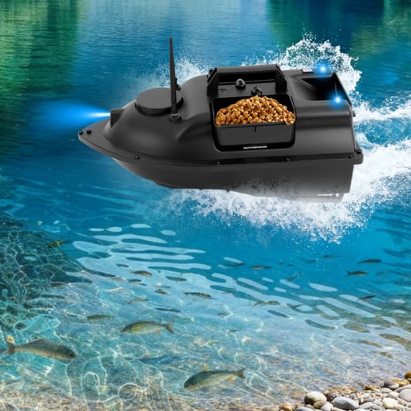 Bait Boat, 500m Positioneringsafstand, LED Nattelys,sort