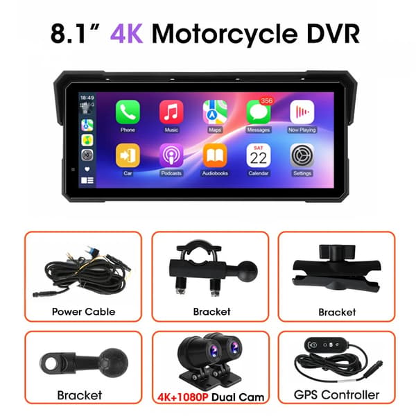 Motorcykel DVR, Front- og Bagkamera, Trådløs Forbindelse,Ingen, Motorcykel DVR