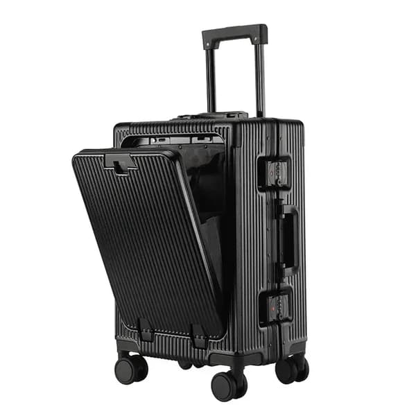 Rullende bagage, stor kapacitet, spinnerhjul,26 tommer, sort