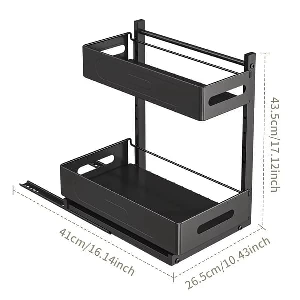 Under Disk Organisatör, 2-Lagers Design, Utdragbar Funktionalitet,Rack-D
