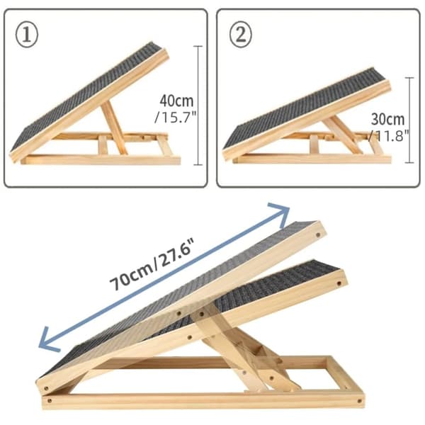 Kæledyrsramp, Justerbar Højde, Robust Konstruktion,70cm