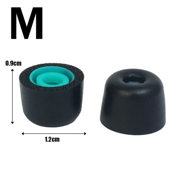 Öronkuddar, Mjuk Minnesskum, Antigliddesign,3Par(6PCS)-e, Svart M