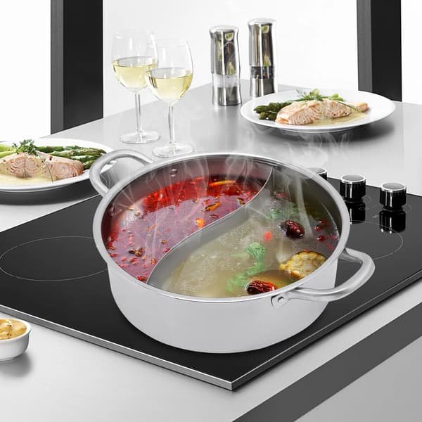Hot Pot, Rustfrit Stål, Divider Design,Sølv