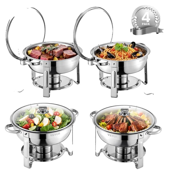 Chafing Dish, Rostfritt Stål, Inkluderar Glaslock,4 paket