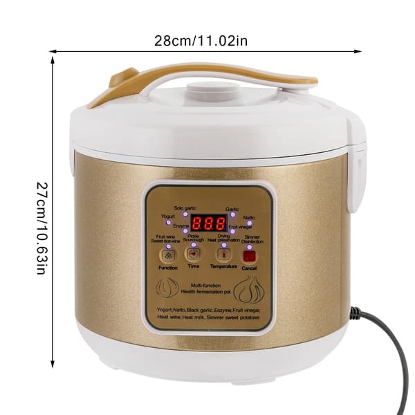 Fermenteringsmaskine, Rustfrit Stål, 6 Liter Kapacitet,Guld