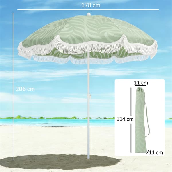 Strandparasol, Justerbar Højde, Holdbart Design,grøn