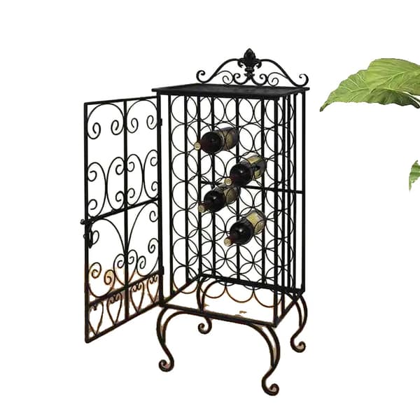 Vinhållare, fristående metalldesign, rymmer 28 flaskor,Typ1