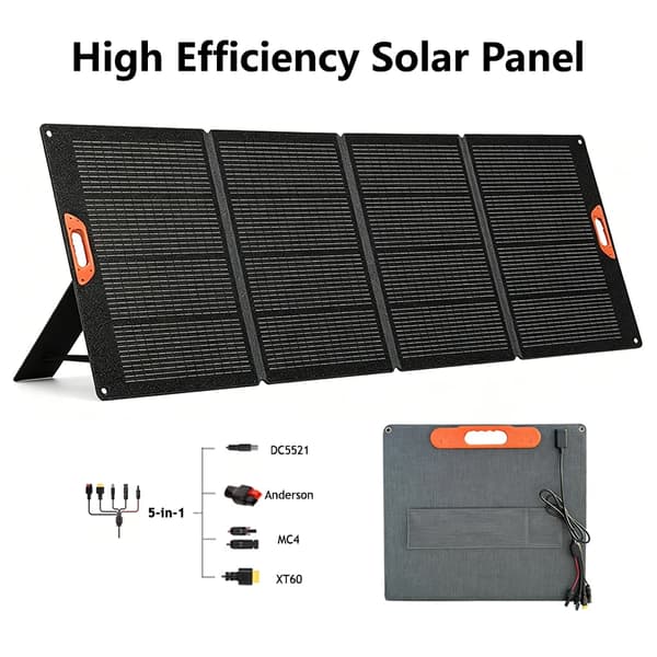 Solopladder, 4 Foldbare Paneler, Høj Effektivitet,200w
