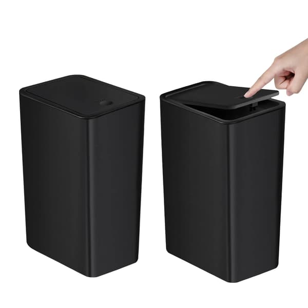 Sopkorg, Trycklock, Miljövänlig Design,2 Pack Svart, 10L-a