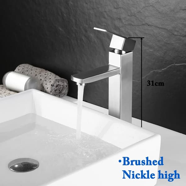 Basin Mixer Vandhane, Dækmonteret, Holdbart Rustfrit Stål,Rustfrit stål, DMF-høj