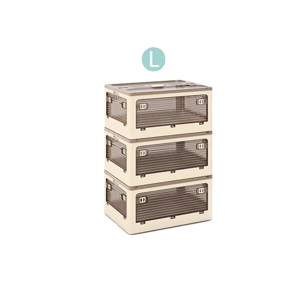 Förvaringslåda, Stapelbar, Fällbar Design,Ljus Gul-L-3