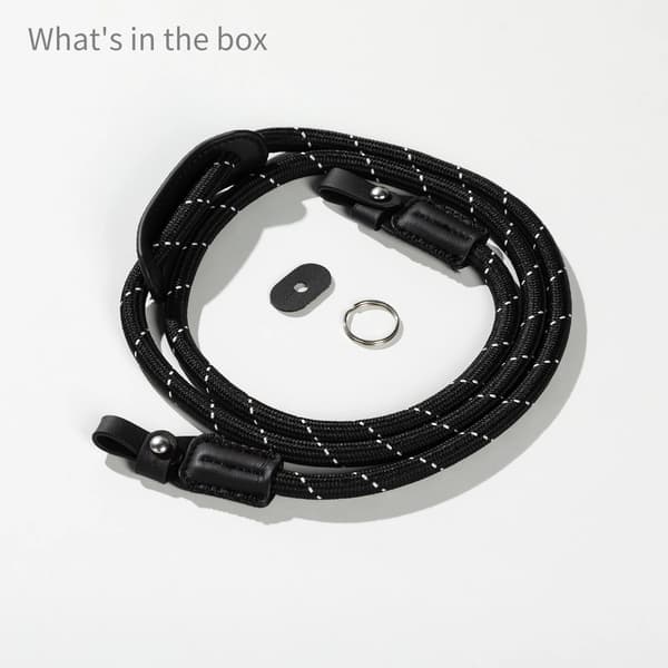 Kameraskulderrem, Holdbar læderpude, Nem installation,(Sort) 4882