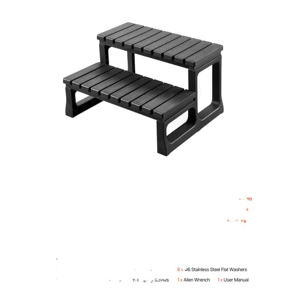 Bubbelbadsteg, Robust Konstruktion, Halkfri Design,23.6in 320 lbs