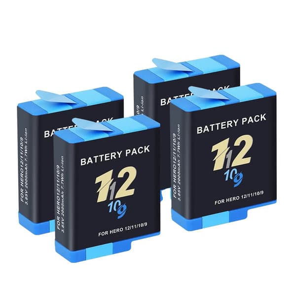 Batteri, 2000mAh kapacitet, USB opladningsboks,4PCS Batteri