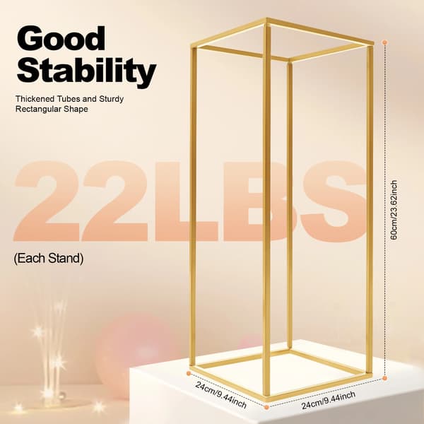Blomsterstand, Metal Konstruktion, Robust og Stabil,Guld