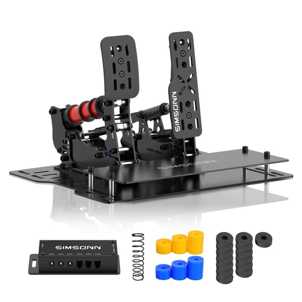 Sim Racing Simulator Pedaler, PC-kompatibilitet, USB 3.0-anslutning,Plus X Black H 2-2-1