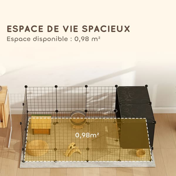 Lille Dyrelegeplads, Modulært Design, Hævede Læskure,sort