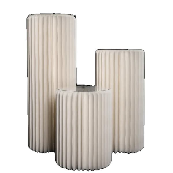 Kakställ, hopfällbar design, guldfinish, H60 80 100 vit