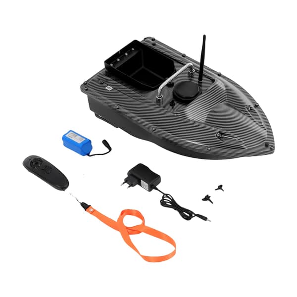 Fiskebaitbåd, Fjernbetjeningsfunktion, Holdbart Design,sort