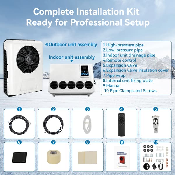 Aircondition, Hurtig Koldluft, Alsidig Installation,Hvid 12V