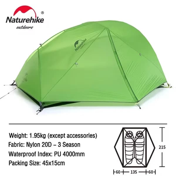 Ultralight-teltta, vedenpitävä, helppo pystyttää,20D-Vihreä